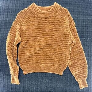 Universal Thread Chunky Ribbed Crewneck Sweater in Mustard Brown